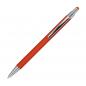 Preview: 10 Touchpen Kugelschreiber aus Metall mit Namensgravur - gummiert -Farbe: orange