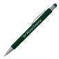 Preview: 10 Touchpen Kugelschreiber mit Gravur / aus Metall / Farbe: dunkelgrün