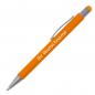 Preview: 10 Touchpen Kugelschreiber mit Gravur / aus Metall / Farbe: orange
