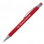 Preview: 10 Touchpen Kugelschreiber mit Gravur / aus Metall / Farbe: rot