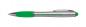 Preview: 10 Touchpen Kugelschreiber mit Gravur im farbigen LED Licht / Farbe: silber-grün