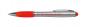 Preview: 10 Touchpen Kugelschreiber mit Gravur im farbigen LED Licht / Farbe: silber-rot