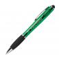 Preview: 10 Touchpen Kugelschreiber mit Gravur mit weißem LED Licht / Farbe: grün