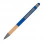 Preview: 10 Touchpen Kugelschreiber mit Griffzone aus Bambus mit Gravur / Farbe: blau