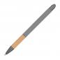 Preview: 10 Touchpen Kugelschreiber mit Griffzone aus Bambus mit Gravur / Farbe: grau