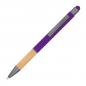 Preview: 10 Touchpen Kugelschreiber mit Griffzone aus Bambus mit Gravur / Farbe: lila