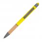 Preview: 10 Touchpen Kugelschreiber mit Griffzone aus Bambus mit Namensgravur - gelb