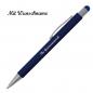 Preview: 10 Touchpen Kugelschreiber mit Namensgravur - aus Metall - Farbe: dunkelblau