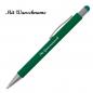 Preview: 10 Touchpen Kugelschreiber mit Namensgravur - aus Metall - Farbe: grün