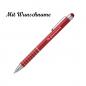 Preview: 10 Touchpen Kugelschreiber mit Namensgravur - aus Metall - Farbe: rot