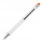 Preview: 10 Touchpen Kugelschreiber mit Namensgravur / aus Metall - Stylusfarbe: orange