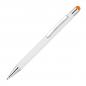Preview: 10 Touchpen Kugelschreiber mit Namensgravur / aus Metall - Stylusfarbe: orange