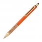 Preview: 10 Touchpen Metall-Kugelschreiber mit Gravur / mit Korkgriffzone / Farbe: orange