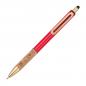 Preview: 10 Touchpen Metall-Kugelschreiber mit Gravur / mit Korkgriffzone / Farbe: rot