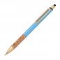 Preview: 10 Touchpen Metall-Kugelschreiber mit Gravur / mit Korkgriffzone Farbe: hellblau