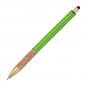 Preview: 10 Touchpen Metall-Kugelschreiber mit Gravur / mit Korkgriffzone Farbe: hellgrün