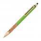 Preview: 10 Touchpen Metall-Kugelschreiber mit Gravur / mit Korkgriffzone Farbe: hellgrün