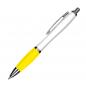 Preview: 100 Kugelschreiber aus Kunststoff / Farbe: weiß-gelb