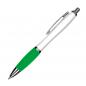 Preview: 100 Kugelschreiber aus Kunststoff / Farbe: weiß-grün
