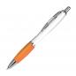 Preview: 100 Kugelschreiber aus Kunststoff / Farbe: weiß-orange