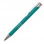 Preview: 100 Kugelschreiber aus Metall / vollfarbig lackiert / Farbe: türkis (matt)