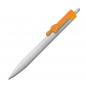 Preview: 100x Druckkugelschreiber mit Namensgravur - "Fingerzeig" - Clipfarbe: orange