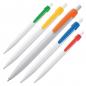 Preview: 100x Kugelschreiber / Clipfarbe: je 20x grün, orange, gelb, rot und blau