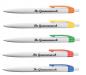 Preview: 100x Kugelschreiber mit Namensgravur - Clipfarbe:je 20xgrün,orange,gelb,rot,blau
