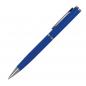 Preview: 10x Drehbarer Metall Kugelschreiber mit Gravur / mit Velouretui / Farbe: blau