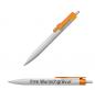Preview: 10x Druckkugelschreiber mit Gravur / "Fingerzeig" / Clipfarbe: orange