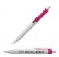 Preview: 10x Druckkugelschreiber mit Gravur / "Fingerzeig" / Clipfarbe: pink