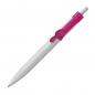 Preview: 10x Druckkugelschreiber mit Namensgravur - "Fingerzeig" - Clipfarbe: pink