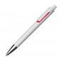 Preview: 10x Kugelschreiber mit Namensgravur - mit Applikationen - Farbe: weiß-rot