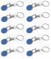 Preview: 10x Metall Schlüsselanhänger mit Einkaufschip / Farbe: blau