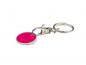 Preview: 10x Metall Schlüsselanhänger mit Einkaufschip / Farbe: pink