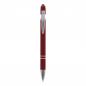 Preview: 10x Metall-Touchpen Kugelschreiber mit Namensgravur - Soft-Touch - dunkelrot