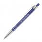 Preview: 10x Schlanker Kugelschreiber aus Metall mit Gravur / Farbe: blau