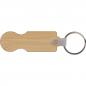Preview: 10x Schlüsselanhänger aus Bambus / mit Einkaufswagenchip und Schlüsselring