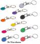Preview: 10x Schlüsselanhänger mit Namensgravur - mit Einkaufschip - 10 Farben