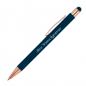 Preview: 10x Touchpen Kugelschreiber mit Gravur / aus Metall / Farbe: rosegold-dunkelblau