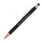 Preview: 10x Touchpen Kugelschreiber mit Gravur / aus Metall / Farbe: rosegold-schwarz