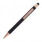 Preview: 10x Touchpen Kugelschreiber mit Gravur / aus Metall / Farbe: rosegold-schwarz