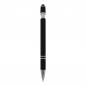 Preview: 10x Touchpen Kugelschreiber mit Namensgravur - aus Metall - Soft-Touch - schwarz