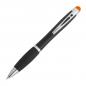 Preview: 10x Touchpen Leucht-Kugelschreiber mit Gravur / Farbe: schwarz-orange