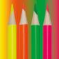 Preview: 16 Buntstifte / 12 Standardfarben + 4 Neon Textmarker-Buntstifte