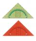 Preview: 2 biegsame Geo-Dreiecke / Geometriedreieck / abheftbar / Farbe: je 1x rot + gelb