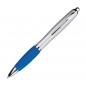 Preview: 20 Kugelschreiber mit Gravur / mit satiniertem Gehäuse / Farbe: silber-blau