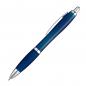 Preview: 25x Kugelschreiber / transparent mit Metallclip / Farbe: transparent dunkelblau