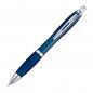 Preview: 25x Kugelschreiber / transparent mit Metallclip / Farbe: transparent dunkelblau