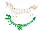 Preview: 2x Girlande "Happy Birthday" / je 2,5m / je 1x Einhorn und Dino